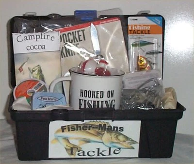 Tackle Box Men Gift Basket Fishing Gift Basket Men Lure Hot Chocolate Knife #3