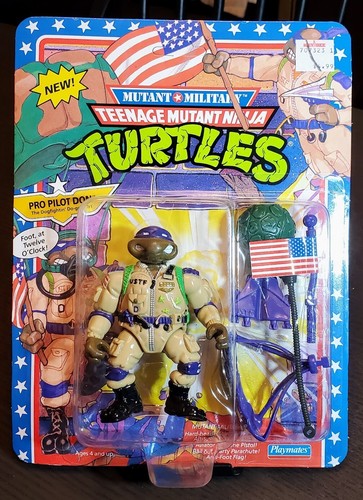 MOC vintage Playmates 1991 TMNT Mutant Military PR...
