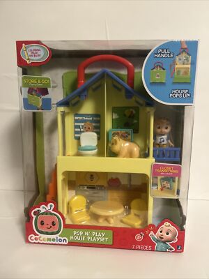 CoComelon Pop N' Play House Playset ~ Store & Go Carry Case ~ 7 Pieces Total