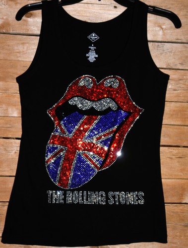 The Rolling Stones rhinestone shirt or tank XS S M L XL XXL 1X 2X 3X 4X 5X flag - Picture 8 of 13