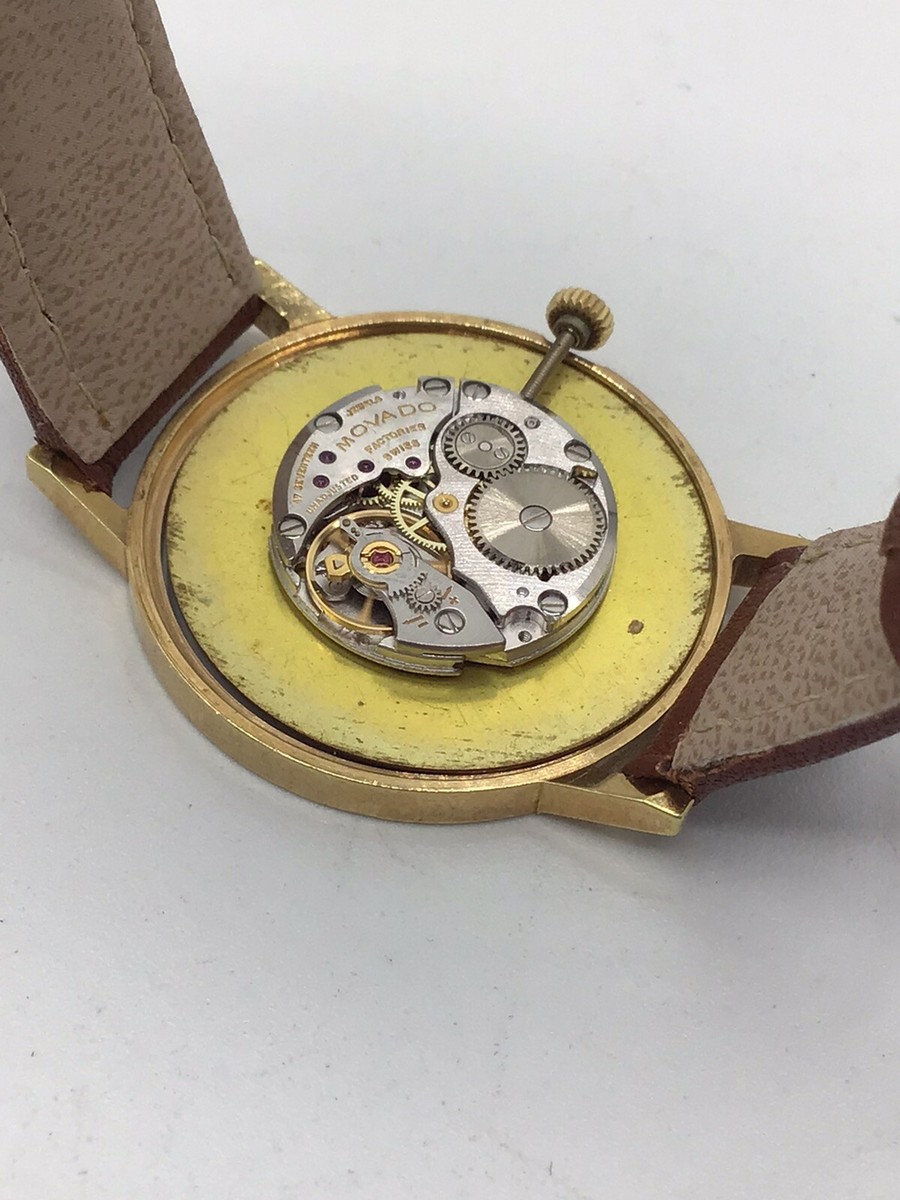 MOVADO ZENITH ゴールド メンズ時計 RARE Movado Zenith MANUAL WIND Gold Plated, Brown Dial
