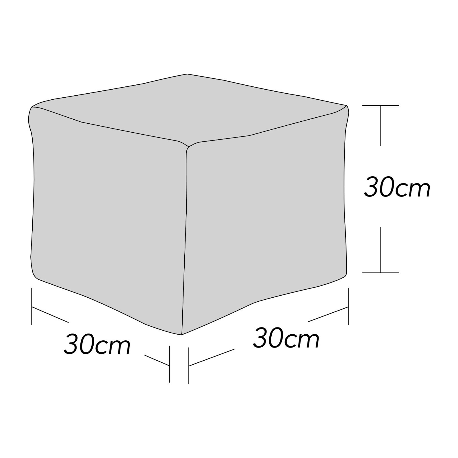 Grey Jumbo Cord Square Bean Bag Footstool Foot Rest Stool Pouffe