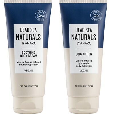 Dead Sea Naturals by AHAVA - Body Lotion 200ml & Soothing Body Cream 200ml NoBox