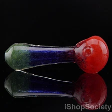 4.5" Triple Color Frit Tobacco Smoking Pipe Thick Collectible Pipes - P665D