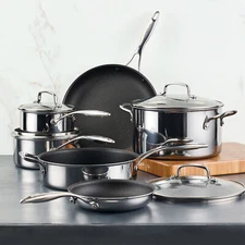 Circulon C1 10-piece Clad Stainless Steel, ScratchDefense Non-Stick Cookware Set