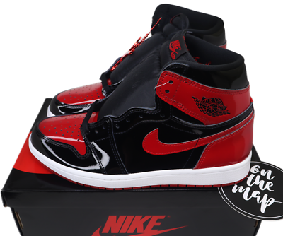 Nike Air Jordan 1 Retro High OG Bred Patent UK 3 4 5 6 7 8 9 US