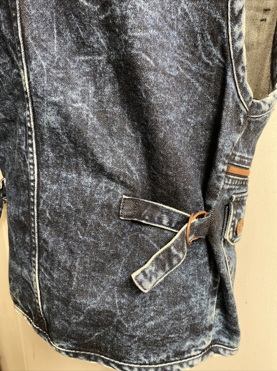 nwot - See by Chloe Zip Faded Indigo Denim Vest Size 4 (IT