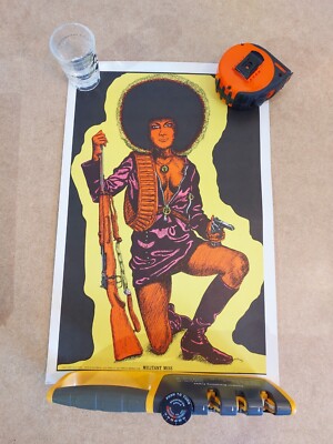 Vintage 1972 Militant Miss George Stowe Jr  Blacklight One Stop Poster 11.5x17