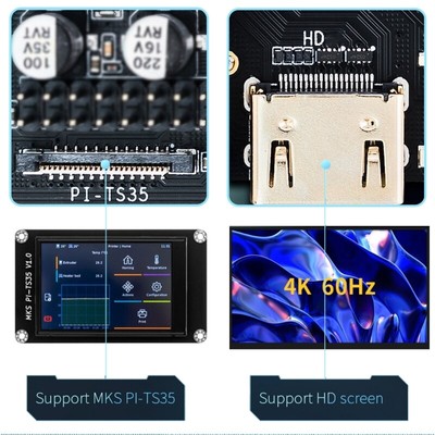 MKS SKIPR Klipper Integrated Board Quad-core 64bit- Main Board PI-TS35 Screen