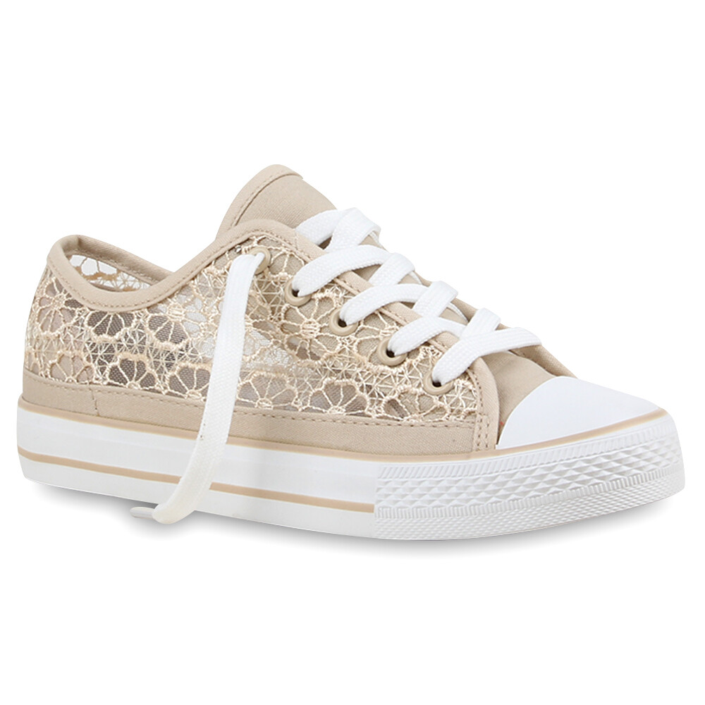 Damen Sneaker Mit Blumen-Patchwork - Leichte & Bequeme Sportschuhe Für Freizeit