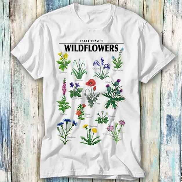 någonstans Flowers T-shIrt Wildflower Botanical Plant Flowers Fleur T Shirt Meme Gift Top Tee