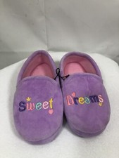 Wonder Nation Girls 11-12 Lavender Sweet Dreams Skid Resistant Outsole Slippers