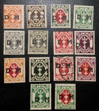 1921 Danzig (Gdansk) Free City Coat of Arms Old Overprinted Mostly Mint Stamps!