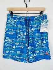 TOMMY BAHAMA Naples Fish Small Swim Trunks Board Shorts NEW 115