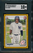 SGC 10 JASSON DOMINGUEZ 1st 2020 Bowman Prospects GOLD PARALLEL #/50 RC GEM MINT