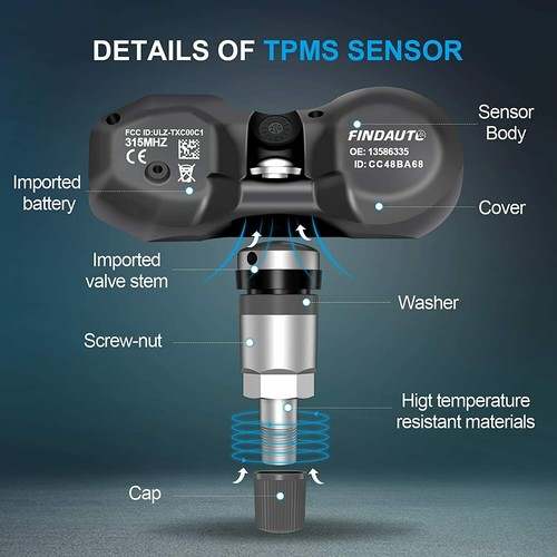 Replacement for Tire Sensor 315MHz Monitoring System TPMS Replaces 13598772 - Picture 5 of 5