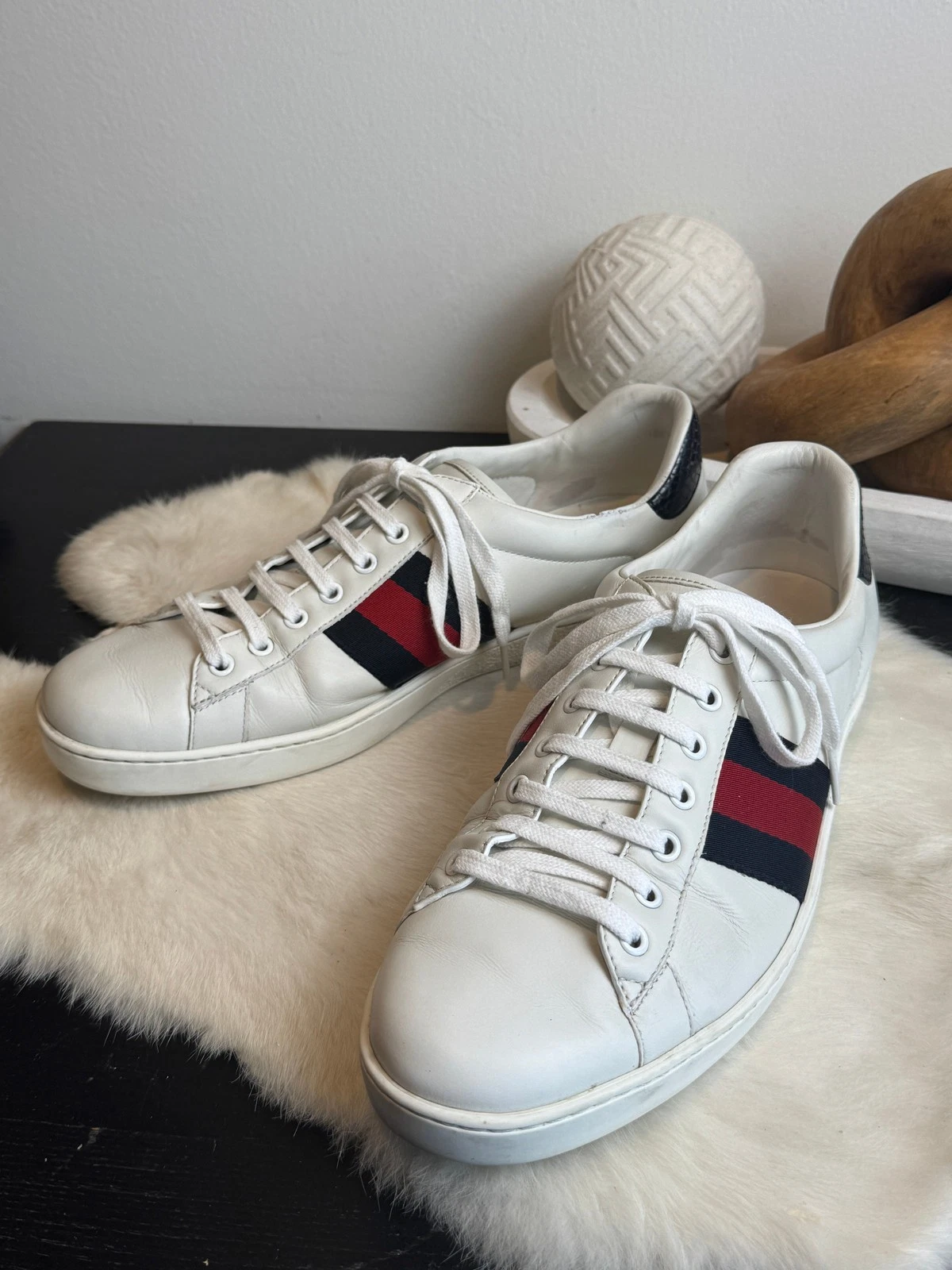 GUCCI Ace toile marine/rouge homme 10EU