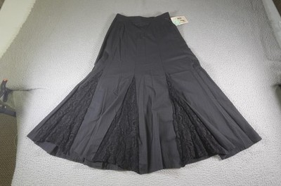 Vintage Western Skirt Womens Small Black Lace Cowgirl Rodeo Square Dance Ranch