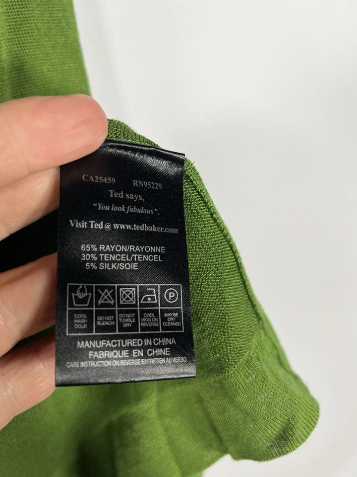 TED BAKER WATERFALL Cardigan - Size 2 - UK10 - Green - Great Condition - Women’s - Изображение 3 из 4