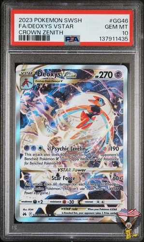 Deoxys Vstar GG46/GG70 Sword Shield Crown Zenith Pokemon PSA 10