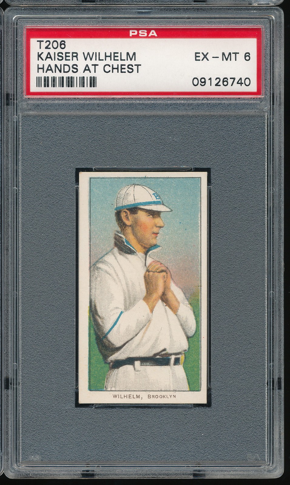 T206 Piedmont 350/25 Kaiser Wilhelm (Hands at Chest) PSA 6 - Brooklyn - POP 31