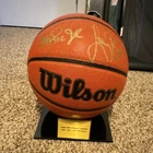 Magic Johnson & Larry Bird Authentic Signed Wilson Basketball w/ case BAS Wit