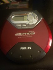 H Philips AX5123/17 JogProof 45 ESP Portable CD Player Red Tested