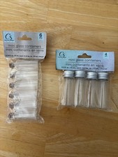 CS Crafter's Mini Glass Containers 6 .33 FL Oz. cork lids & 4 .5 Fl Oz Screw Top