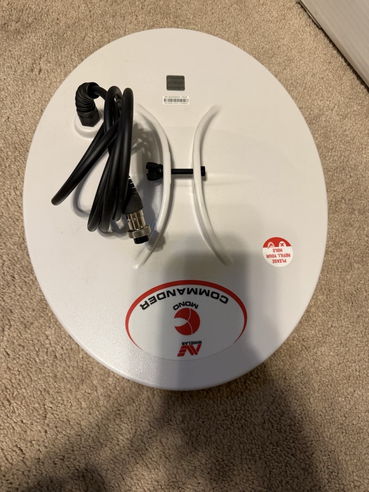 Minelab Commander Metal Detector Search Coil White w/ Cable - Commander Model