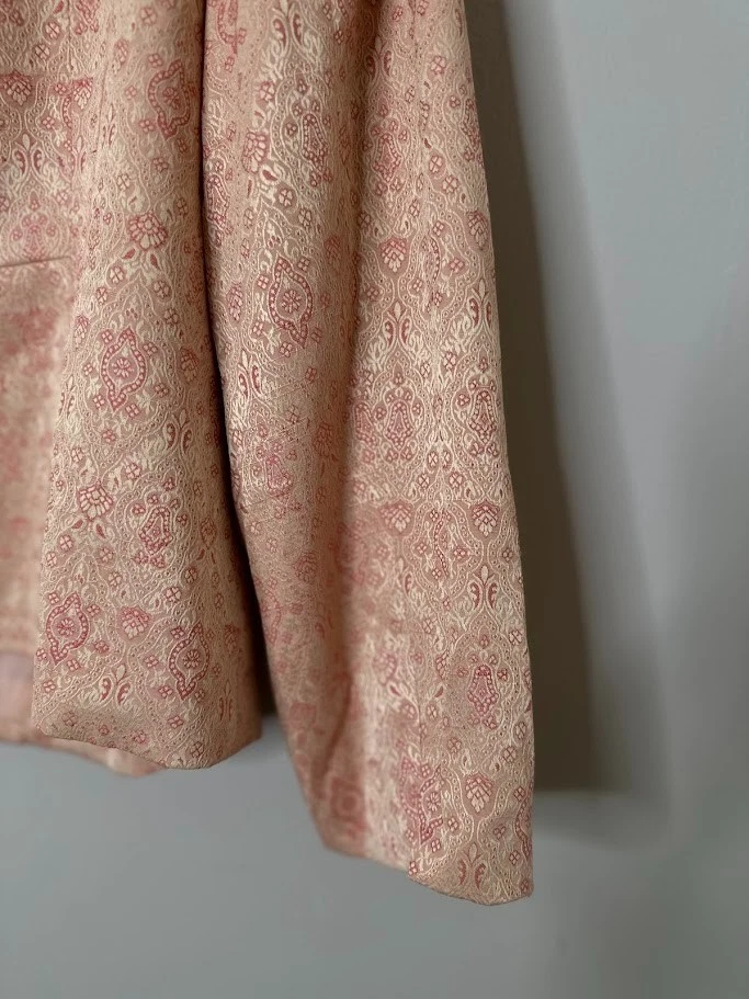 Vintage NORTON MCNAUGHTON 14 Blazer Jacket Peach Jacquard Damask Boho Cottage - Image 4 of 4