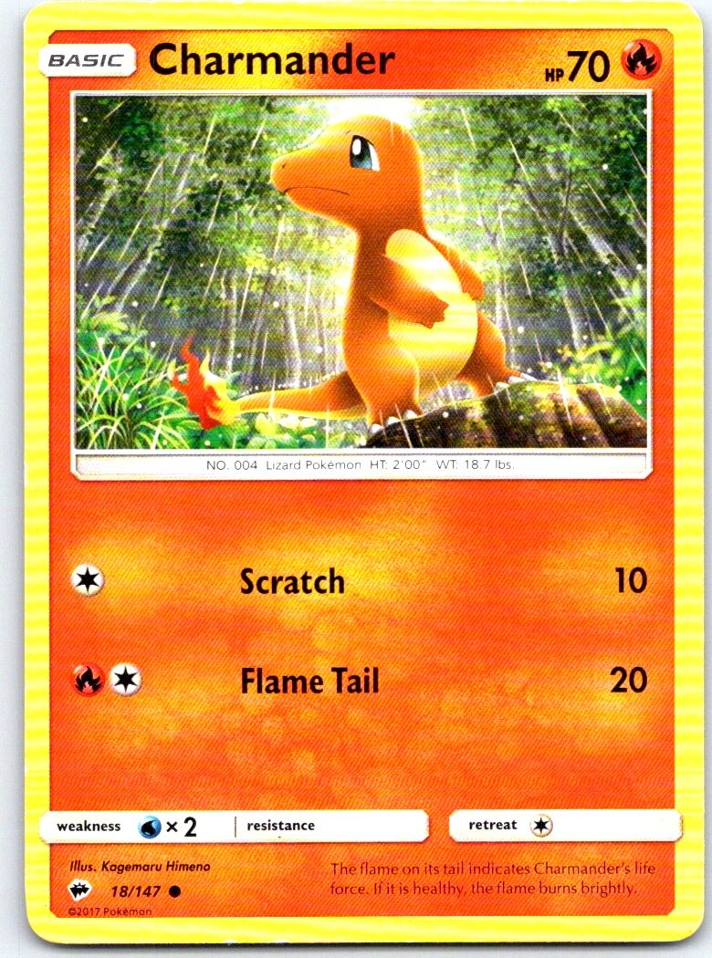 Charmander 18/147 Common Burning Shadows Pokemon LP
