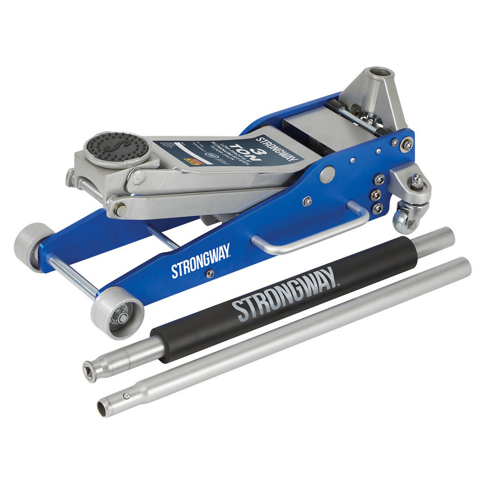 Strongway Low-Profile Aluminum/Steel Floor Jack, 3-Ton Capacity