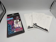 Monster High Kids Fashion Sketch Portfolio NO Stickers TONS OF Stencil Sheets