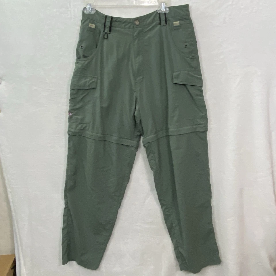 Pantalones deportivos convertibles de carga de nailon verde Redington para hombre talla M/32 Foto 2 de 4