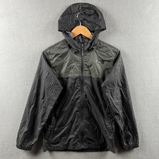 The North Face Jacket Boys Large Gray Dryvent Hooded Shell Rain Full Zip