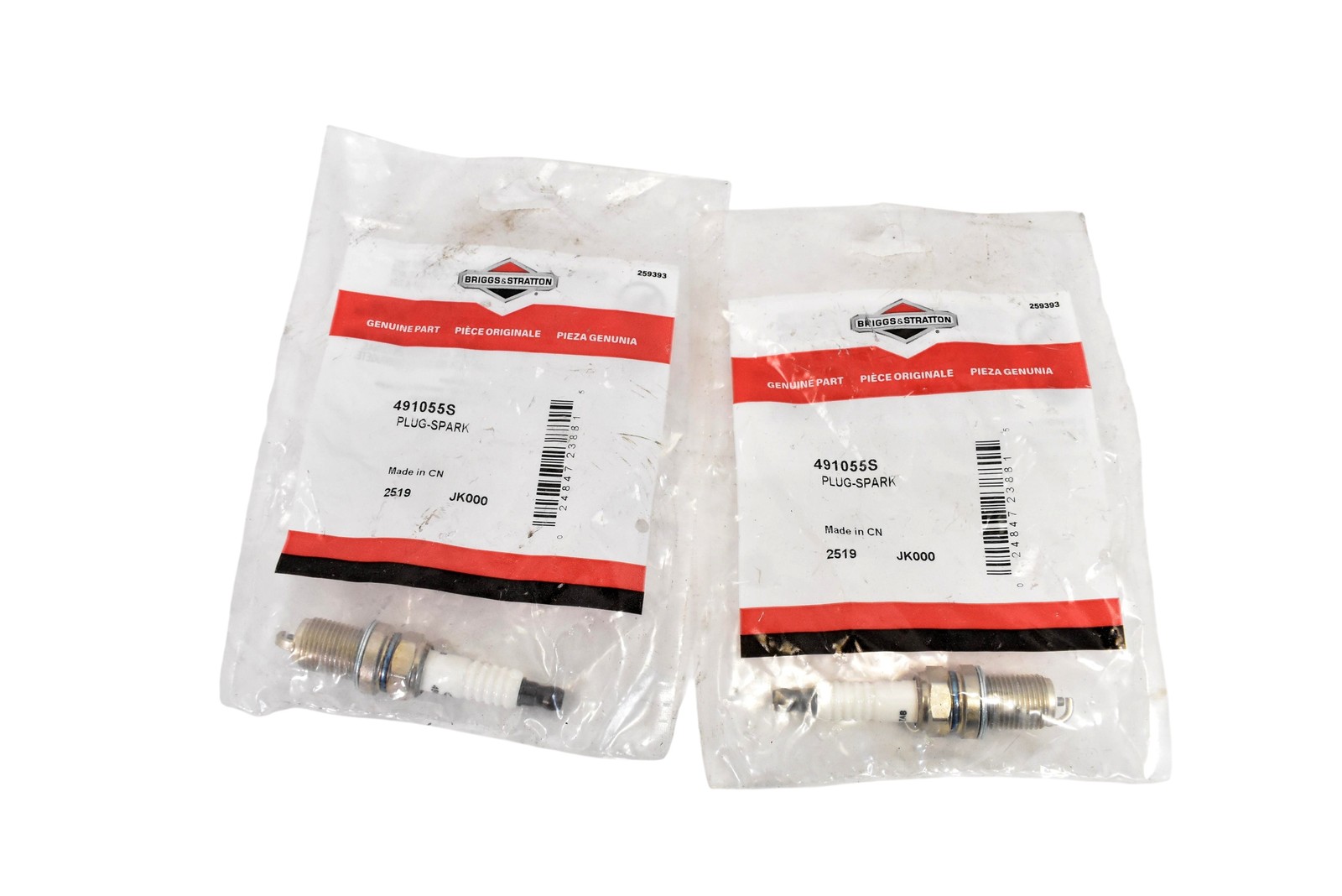 Briggs  Stratton 491055S Spark Plugs Nickel 2 Pack Genuine OEM New Sealed