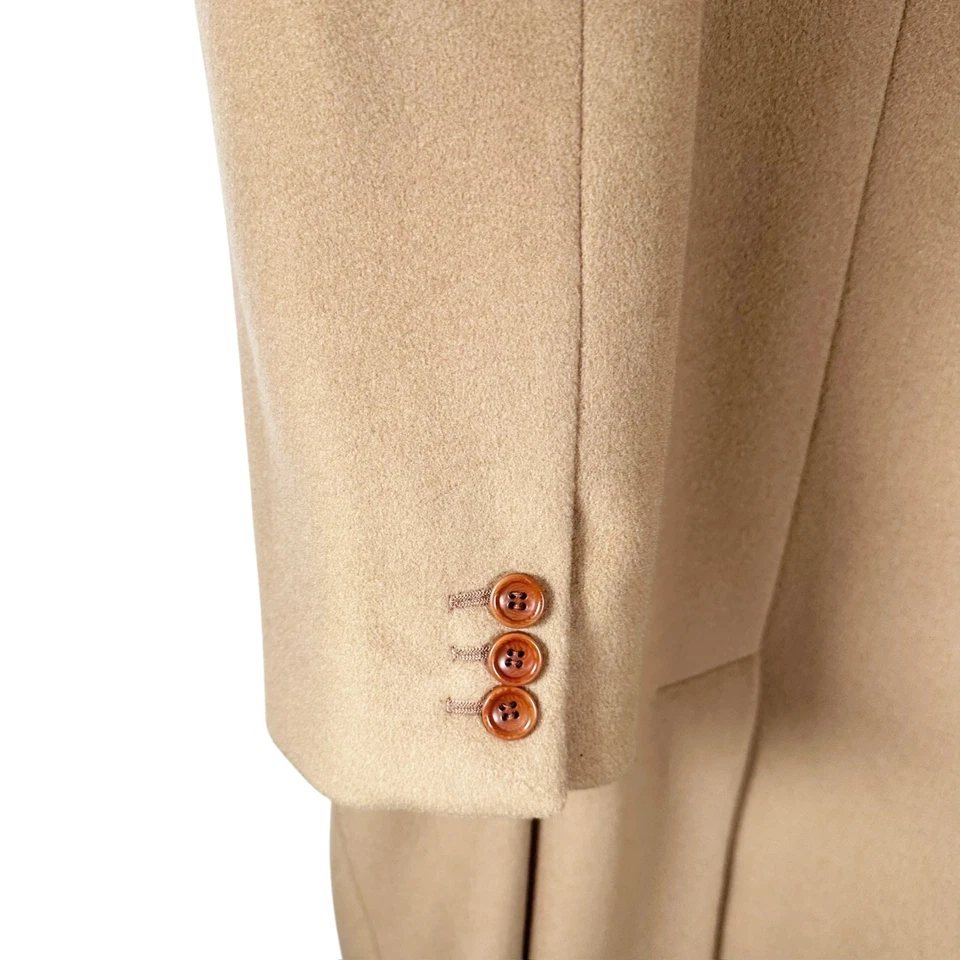 Sobretudo Giorgio Armani Collezioni masculino lã cashmere mistura trincheira vintage tamanho 48L - Imagem 3 de 4