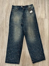 Women's The Kooples Studded Denim Jeans Light Wash Size 42