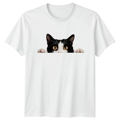 Peeking Smoking Katze T-Shirt Smoking Katze Katzen Geburtstag Geschenk für Sie und Ihn