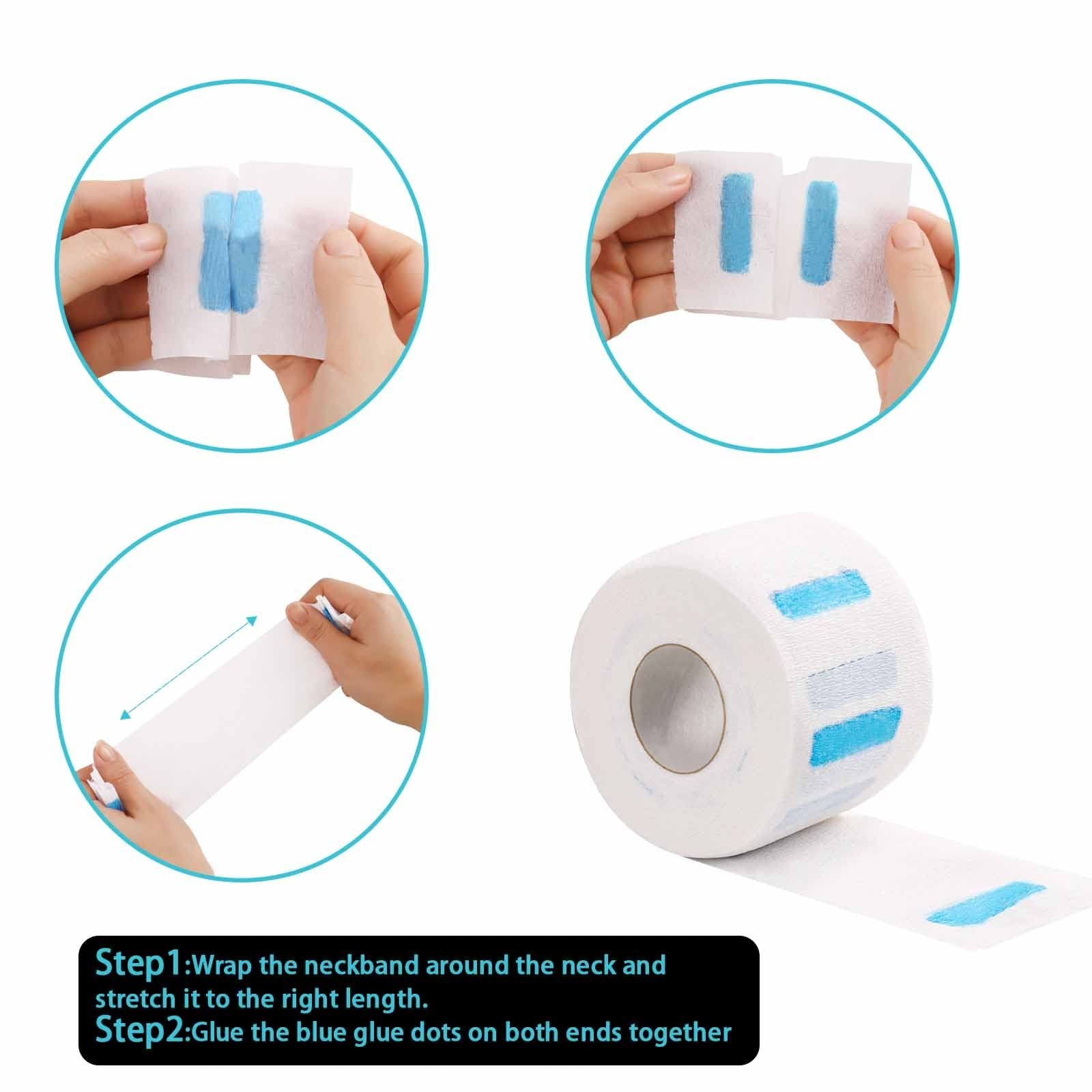 5 Rolls Disposable Neck Strips for Barber Shop,Professional Stretchy Paper Ha...