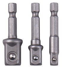 3pc/set Socket Bit Adapter Drill Nut Driver Power Extension Bar 1/4" 3/8" 1/2"