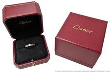 Large Cartier 18K White Gold Signed Numbered Love Ring Band Size 61 w/ Box