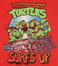VTG Teenage Mutant Ninja Turtles Cartoon Surf’s Up Cut Off T-Shirt Youth M 12-14