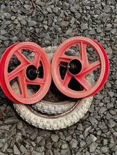 Vtg Bmx Kick Scooter Wheels Pink 12.5in Old School Freestyle 1980s Mags Vtg Bmx Kick Scooter Wheels Pink 12.5in Old School Freestyle 1980s Mags