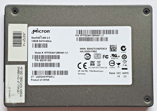 128 GB SATA III Micron RealSSD C400 MTFDDAK128MAM-1J1 2D-NAND MLC 2.5 Festplatte