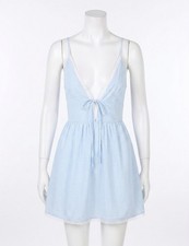 Loveshackfancy Khloe Halter Neck Mini Dress Morning Coast