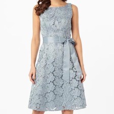  size 16 Phase eight kendall cutwork evening dress blue wedding cruise party 