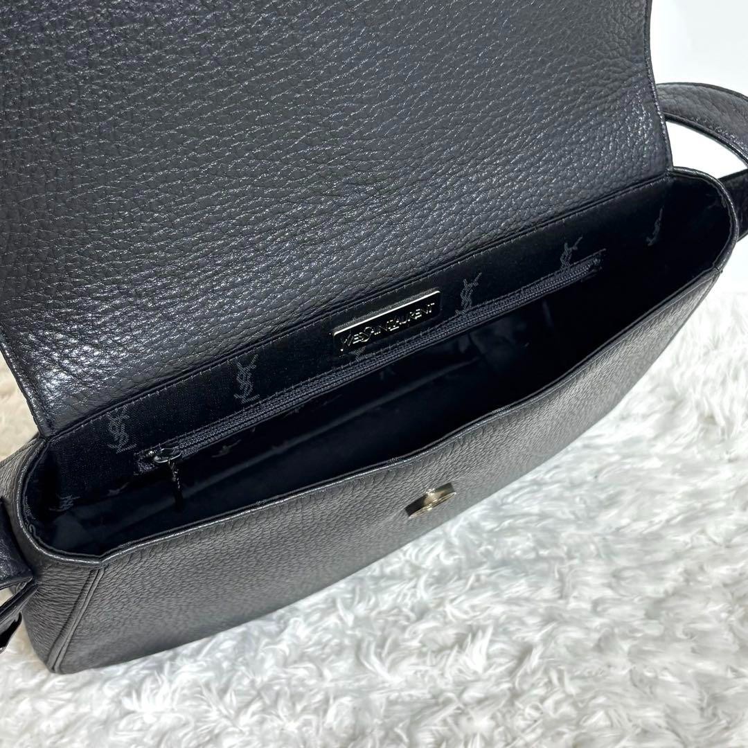 Borsa a tracolla Yves Saint Laurent cuore tracolla pelle nera usata ex+ originale JPN.