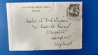 British India 1920s Simla Hotel Letter Cover