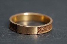 RAR Biedermeier Trauer Ring - Haargeflecht - ...